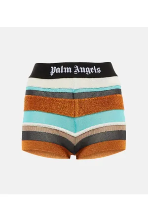 Palm Angels Shorts en punto de Lurex a rayas