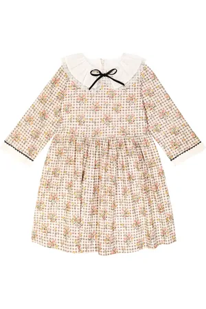 La Coqueta Vestido de algodón a cuadros vichy