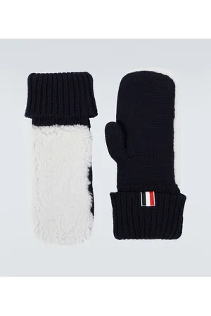 Thom Browne Manoplas de lana con borrego