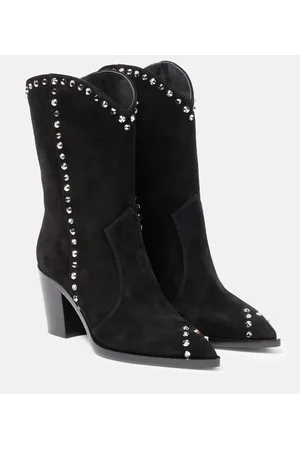 Gianvito Rossi Botas cowboy Denver de ante adornadas