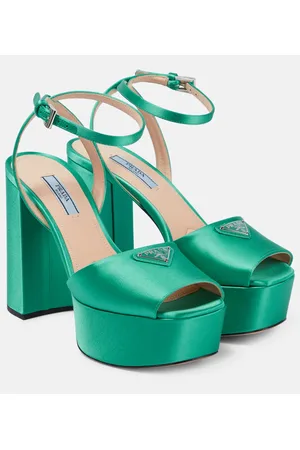 Prada Sandalias de satén con plataforma