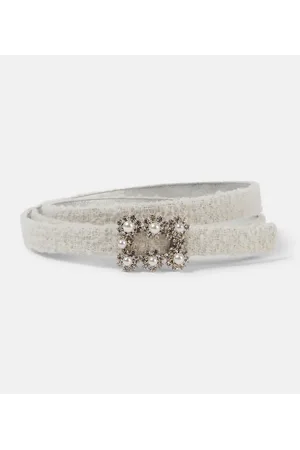 Roger Vivier Cinturón de piel con punto bouclé