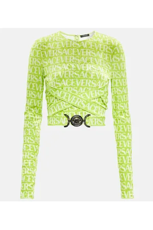 VERSACE Crop top Medusa Biggie de terciopelo