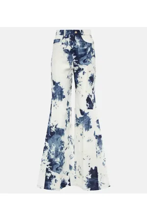 Chloé Chloé Pantalones flared de lino tie-dye