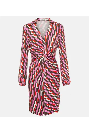 Diane von Furstenberg Vestido corto wrap con estampado