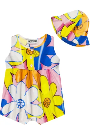 Moschino Bebé - set de mono y gorro floral
