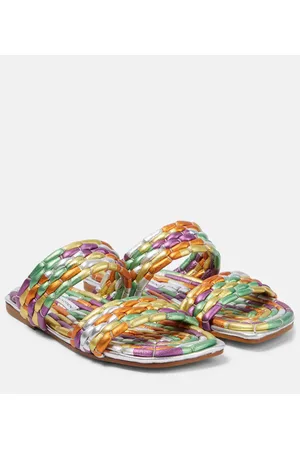 DRIES VAN NOTEN Sandalias de piel metalizada