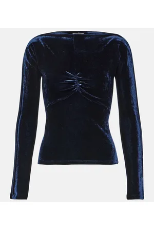 Paco rabanne Top de terciopelo fruncido