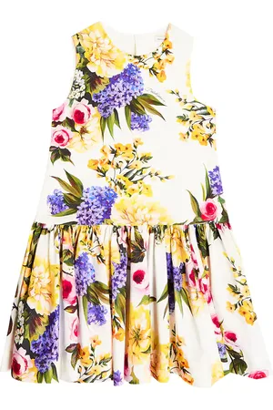 Dolce & Gabbana Vestido de popelín de algodón floral
