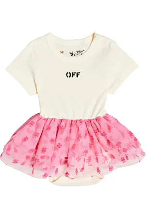 OFF-WHITE Bebé - body de algodón y tul con logo