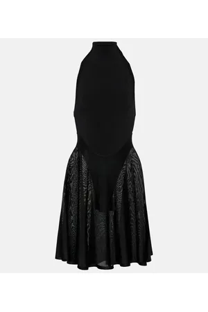 Alaïa Alaïa Vestido corto de jersey y malla