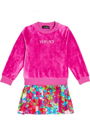 VERSACE Vestido plisado con logo