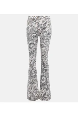 Etro Jeans flared en mezcla de algodón estampados