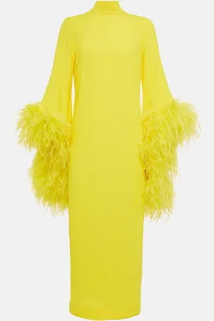 ‎Taller Marmo‎ Vestido midi Del Rio con plumas