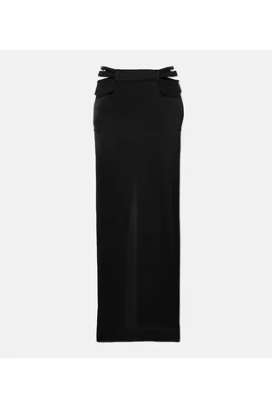 DION LEE Falda larga Pocket Column de satén