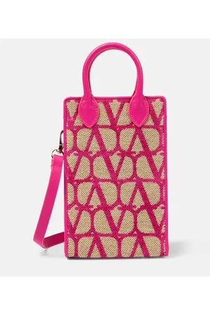 VALENTINO GARAVANI Tote Toile Iconographe con piel
