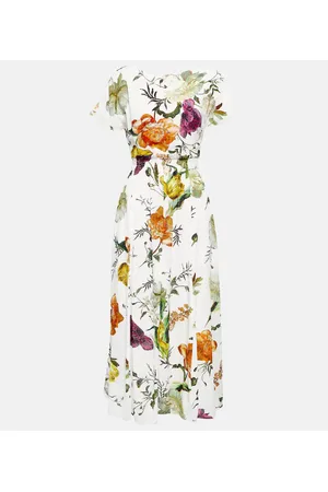 Erdem Vestido midi Fraser de crepé floral