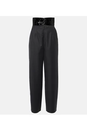 Alaïa Alaïa Pantalones rectos de lana virgen