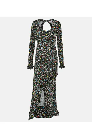 Paco rabanne Vestido midi envolvente estampado