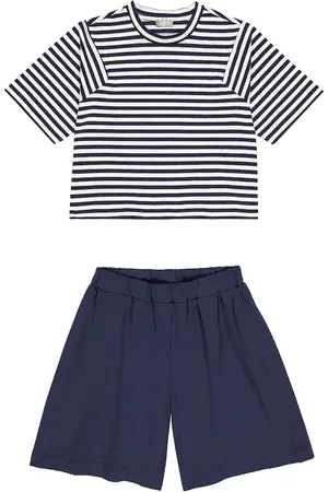 Il gufo Set de camiseta y shorts mezcla de algodón