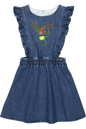 The New Society Vestido Allegria en denim con bordado