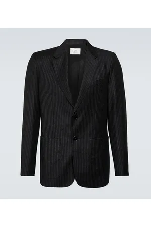 Ami Blazer de lana virgen con raya chalk