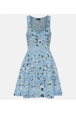 Etro Vestido corto en jacquard con paisley