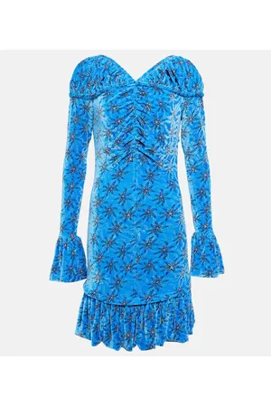 Paco rabanne Vestido corto de terciopelo floral