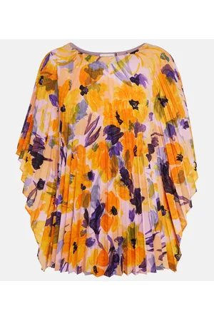 DRIES VAN NOTEN Top plisado floral
