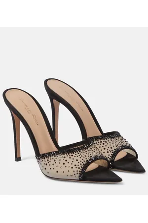 Gianvito Rossi Mules Elle 115 de malla adornados
