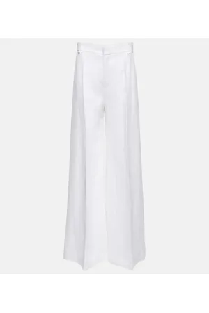 Chloé Chloé Pantalones anchos de lino y algodón