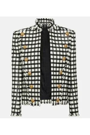 Balmain Chaqueta de tweed a cuadros