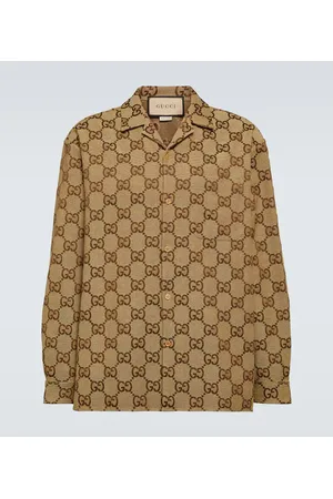 Gucci Camisa de lona con Maxi GG en jacquard