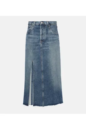 Citizens of Humanity Falda midi Raian de denim