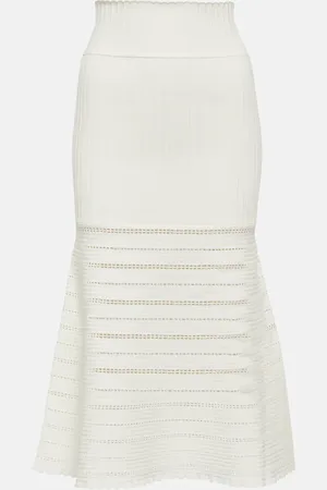 Victoria Beckham Falda midi de tiro alto adornada