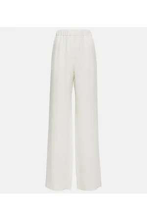 VALENTINO Pantalones anchos de seda de tiro alto