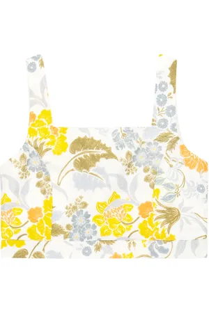 The New Society Top Gianni de lino y algodón floral