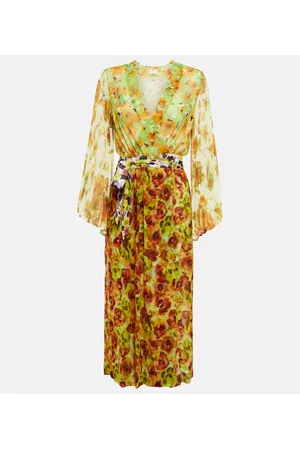 DRIES VAN NOTEN Vestido wrap de georgette floral
