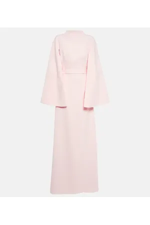 Safiyaa Vestido de fiesta de crepé con capa