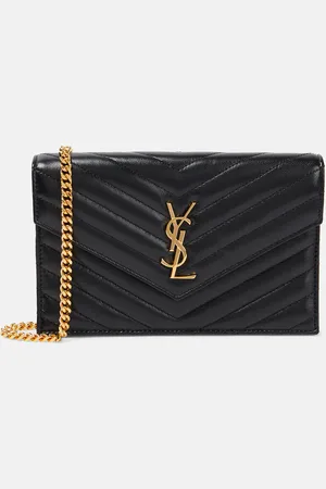 Saint Laurent Cartera con cadena Cassandre Envelope de piel