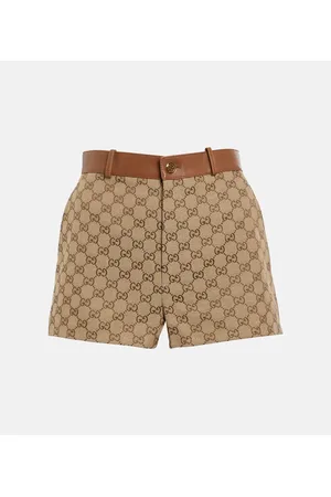 Gucci Shorts GG Supreme de lona y piel