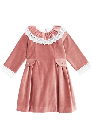 La Coqueta Vestido Maranta de terciopelo de algodón