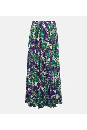 VALENTINO Falda midi estampada de tiro alto