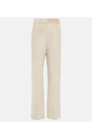 Brunello Cucinelli Pantalones anchos en pana de tiro alto