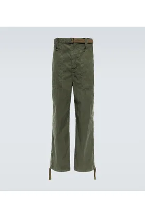 SACAI Pantalones de algodón con cinturón
