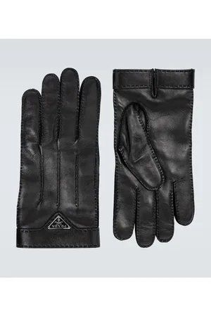 Prada Guantes de piel con logo