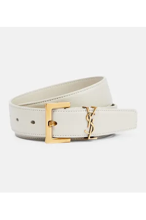 Saint Laurent Cinturón Cassandre de piel