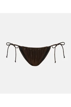Norma Kamali Braga de bikini String metalizada