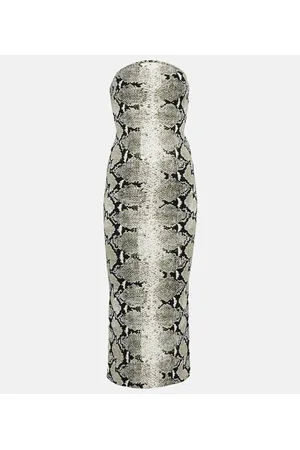 Khaite Vestido midi con estampado de serpiente