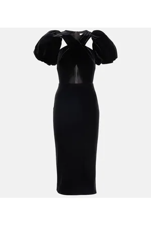 Christopher Kane Vestido wrap midi de terciopelo